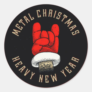 Heavy Metal Christmas Classic Round Sticker