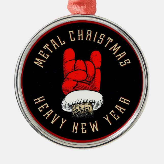 Heavy Metal Christmas Metal Ornament (Front)