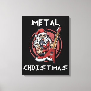 Heavy Metal Christmas Santa Rock Horns Metalhead Canvas Print