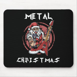 Heavy Metal Christmas Santa Rock Horns Metalhead Mouse Pad