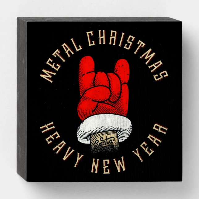 Heavy Metal Christmas Wooden Box Sign (Front Horizontal)