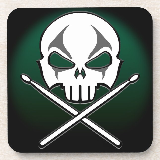 Heavy Metal Coaster Rock & Roll Drummer Coasters (Front)