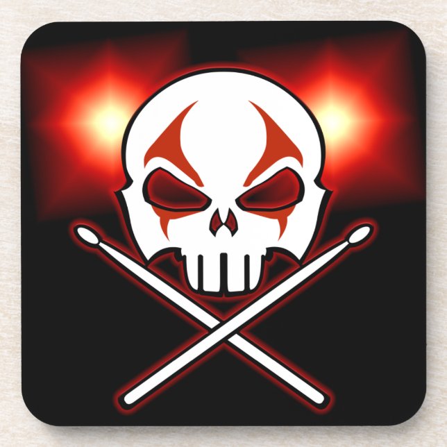 Heavy Metal Coaster Rock & Roll Drummer Coasters (Front)