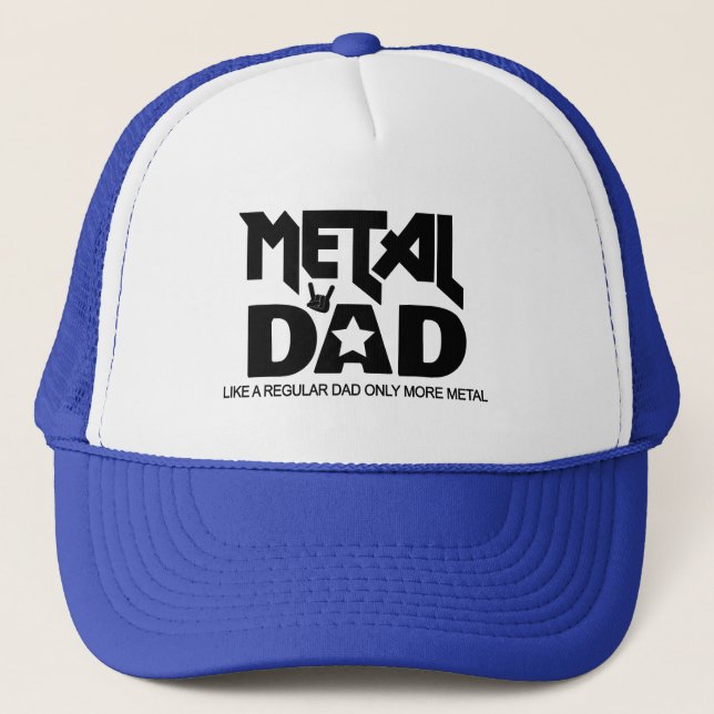 Heavy Metal Dad Rocker Cool Music  Trucker Hat (Front)