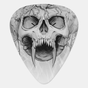 Heavy Metal Death Skull Graveyard Birthday Card Guitar Pick