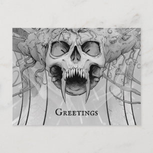 Heavy Metal Death Skull Graveyard Postcard