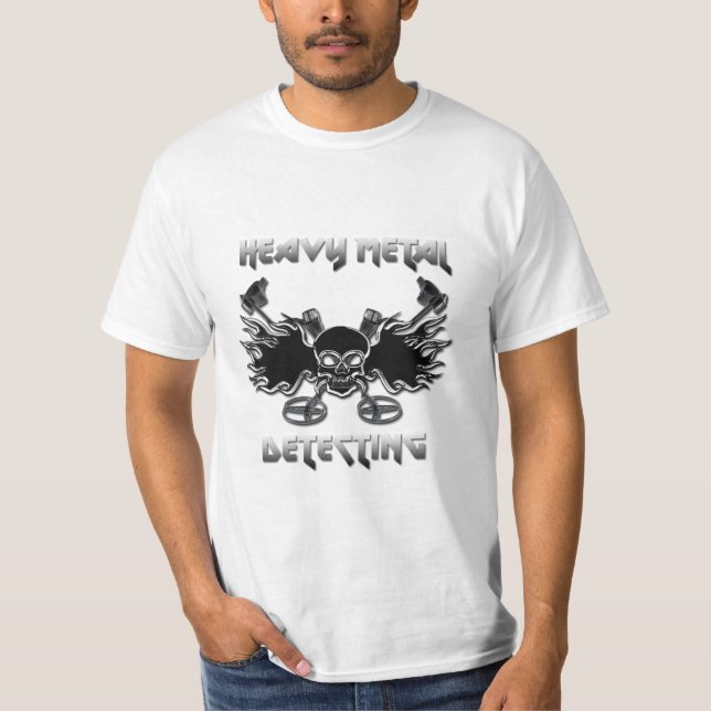 Heavy Metal Detecting Basic White Value Tshirt (Front)