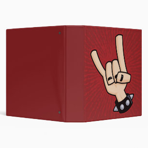 Heavy Metal Devil Horns 3 Ring Binder