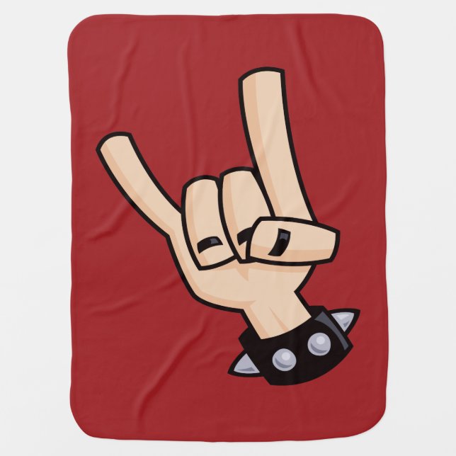 Heavy Metal Devil Horns Baby Blanket (Front)
