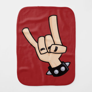 Heavy Metal Devil Horns Baby Burp Cloth