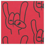 Heavy Metal Devil Horns Black Line Fabric