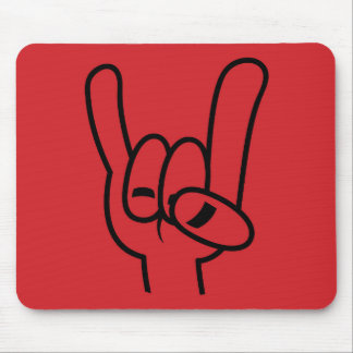 Heavy Metal Devil Horns Black Line Mouse Pad
