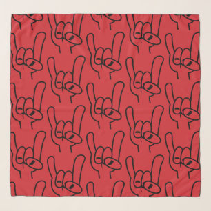 Heavy Metal Devil Horns Black Line Scarf