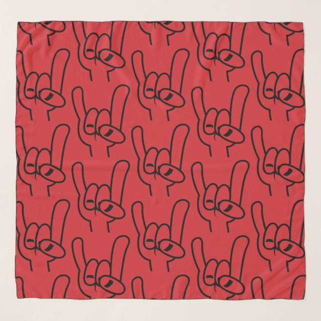 Heavy Metal Devil Horns Black Line Scarf (Front)
