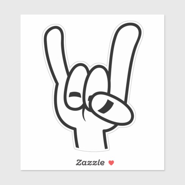 Heavy Metal Devil Horns Black Line Sticker (Sheet)