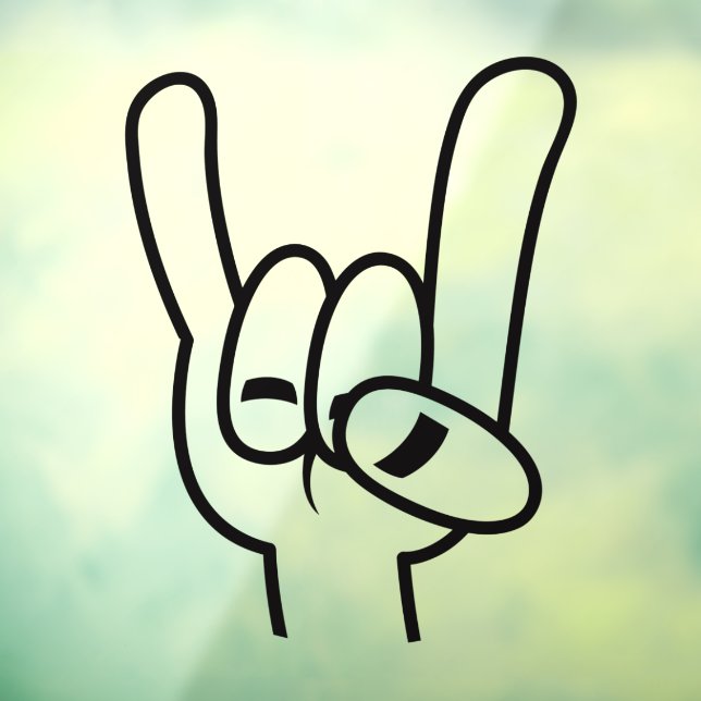 Heavy Metal Devil Horns Black Line Window Cling (Sheet 3)