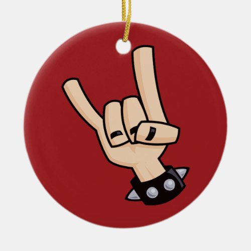 Heavy Metal Devil Horns Ceramic Ornament