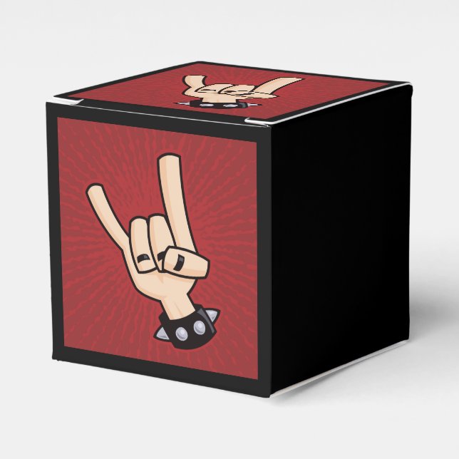 Heavy Metal Devil Horns Favor Boxes (Front Side)