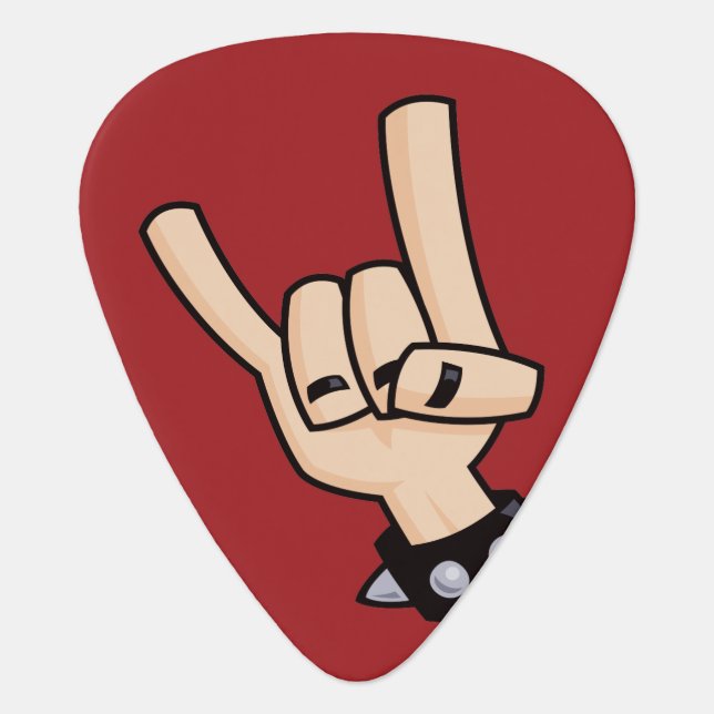 Heavy Metal Devil Horns Guitar Pick (Front)