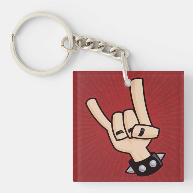 Heavy Metal Devil Horns Keychain (Front)