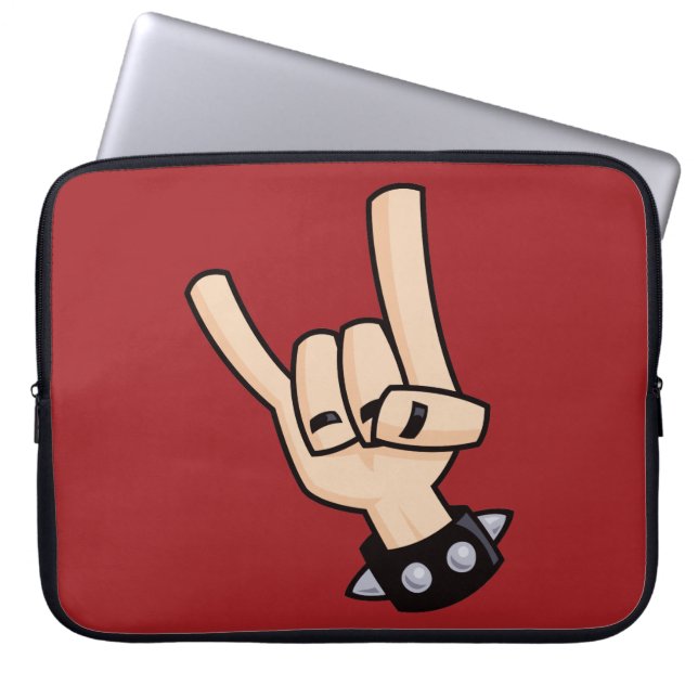 Heavy Metal Devil Horns Laptop Sleeve (Front)