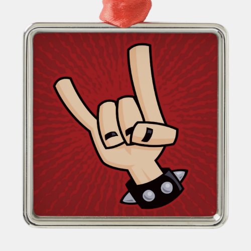 Heavy Metal Devil Horns Metal Ornament