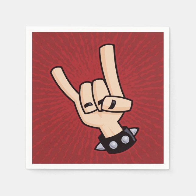 Heavy Metal Devil Horns Napkins (Front)