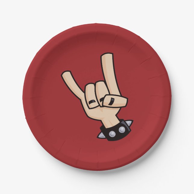 Heavy Metal Devil Horns Paper Plates (Front)