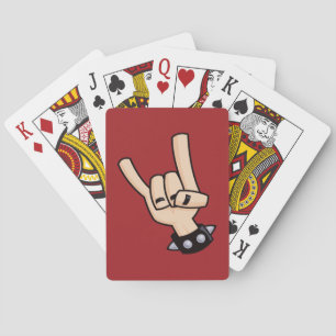 Heavy Metal Devil Horns Poker Cards