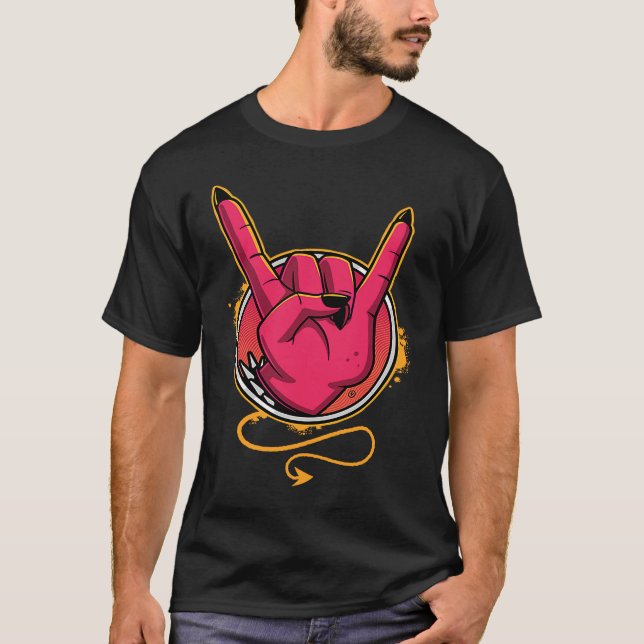 Heavy Metal Devil Horns T-Shirt (Front)