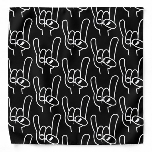 Heavy Metal Devil Horns White Line Bandana