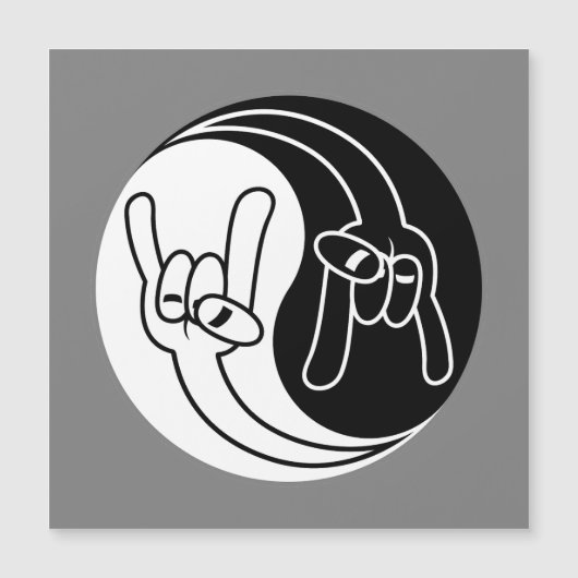 Heavy Metal Devil Horns Yin Yang (Front)