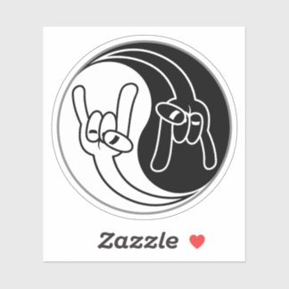 Heavy Metal Devil Horns Yin Yang Sticker