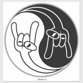 Heavy Metal Devil Horns Yin Yang Sticker