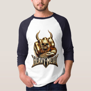 Heavy Metal Faust with Adler Totenkopf Gold T-Shirt
