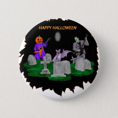 Heavy Metal Halloween Pinback Button