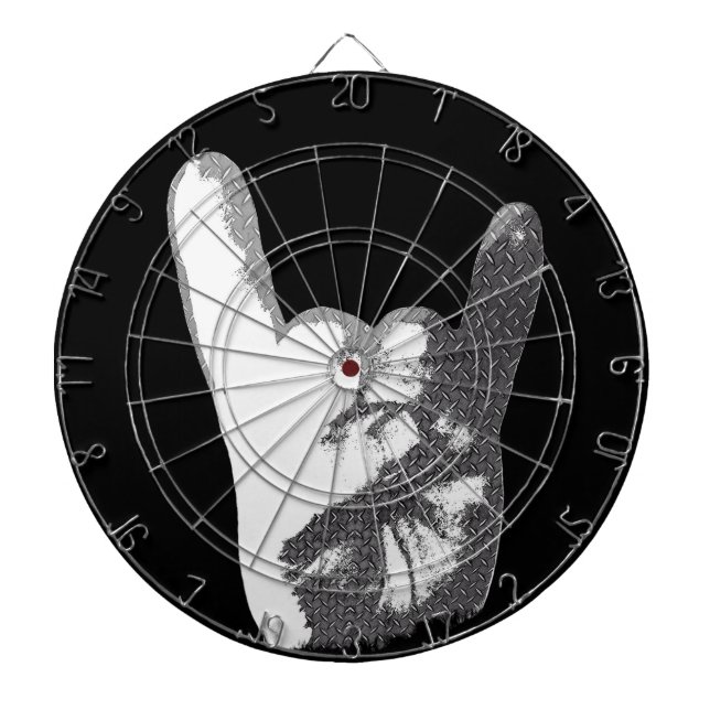 Heavy Metal Hand Sign Dart Board (Front)