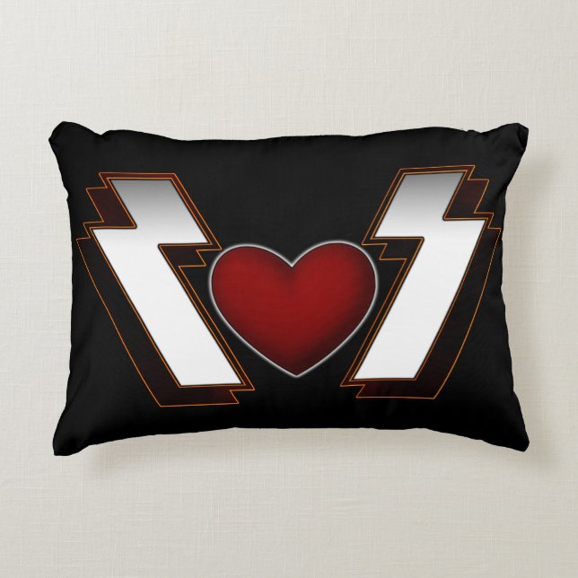 Heavy Metal Heart Accent Pillow (Front)