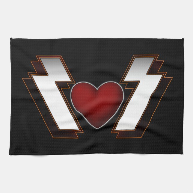 Heavy Metal Heart Kitchen Towel (Horizontal)
