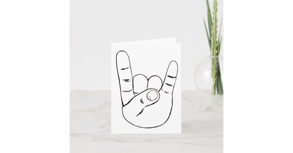 Heavy Metal Horns Greeting Card | Zazzle