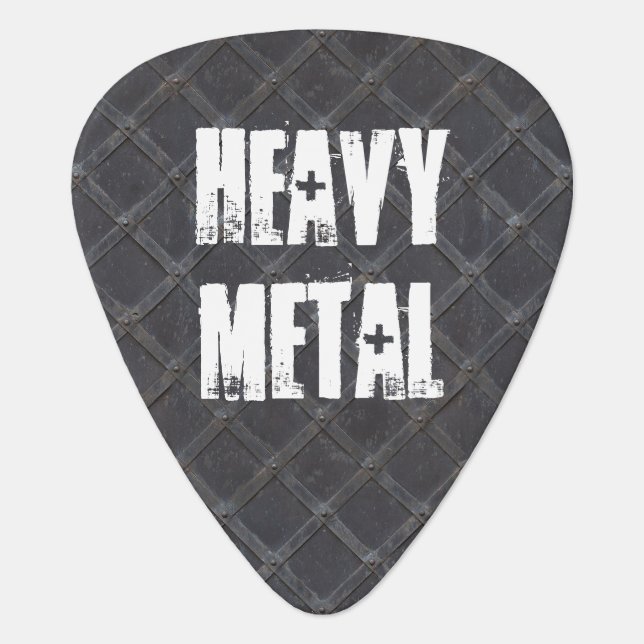 Heavy Metal Iron Steel diamond pattern Guitar Pick (Front)