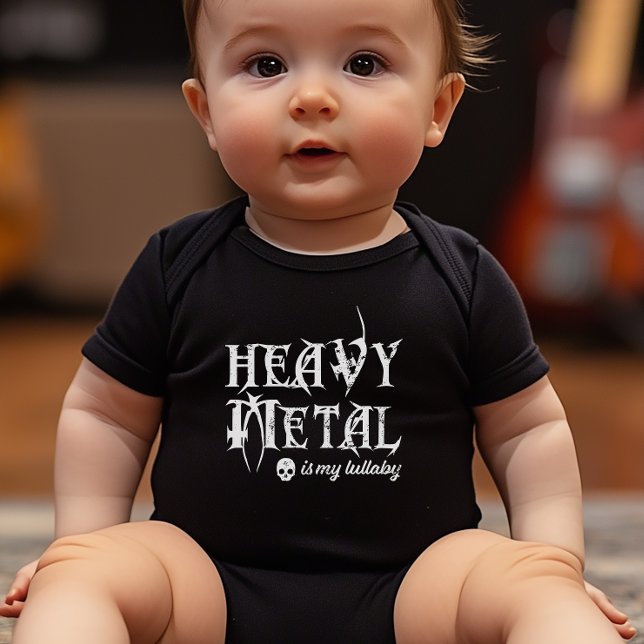 Heavy Metal is My Lullaby Baby Bodysuit (The ideal cheeky baby shower gift for parents that love their metal.)