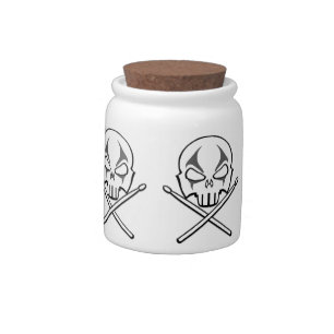 Heavy Metal Jar Rock & Roll Drummer Candy Jar