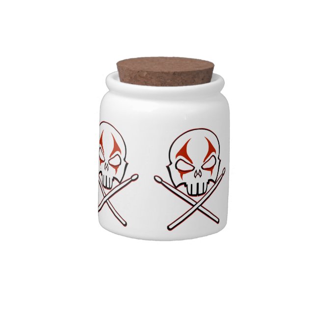 Heavy Metal Jar Rock & Roll Drummer Candy Jar (Left)