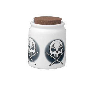 Heavy Metal Jar Rock & Roll Drummer Candy Jar