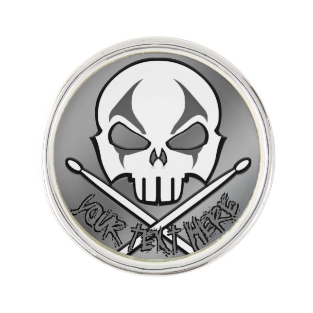Heavy Metal Lapel Pin Rock & Roll Drummer Pins (Front)