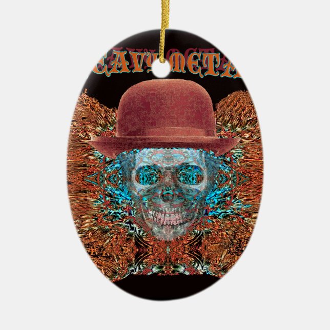 heavy metal large. ceramic ornament (Front)