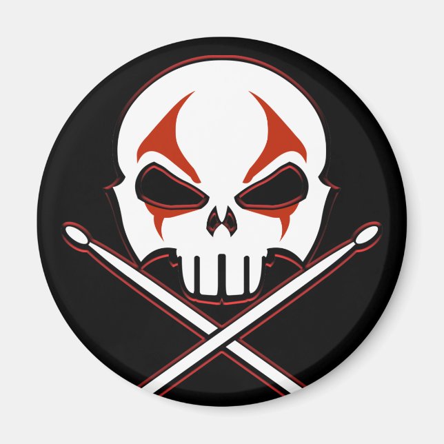 Heavy Metal Magnet Rock & Roll Drummer Magnets (Front)