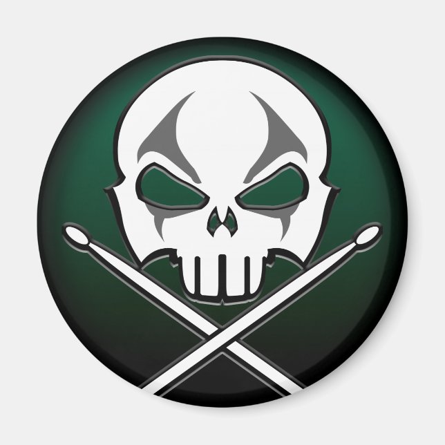 Heavy Metal Magnet Rock & Roll Drummer Magnets (Front)