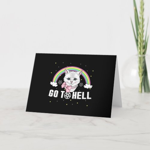 Heavy Metal Metalhead Cats Go To Hell Holiday Card